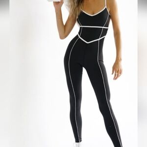 Altar'd State Black Jumpsuit with White Accents